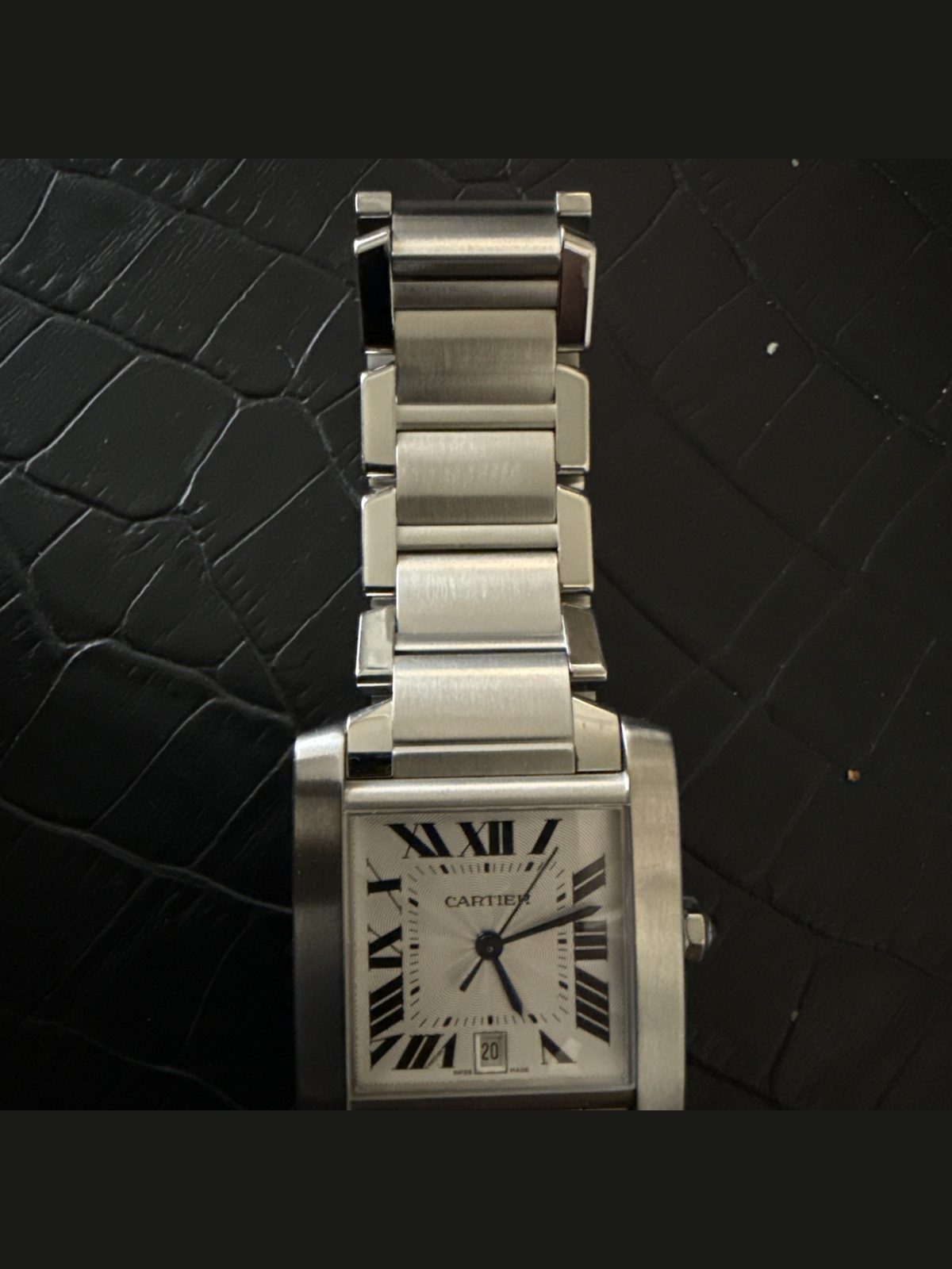Cartier Tank Francaise 2302 Auto SS 28mm fits 7 1/2” wrist Naked