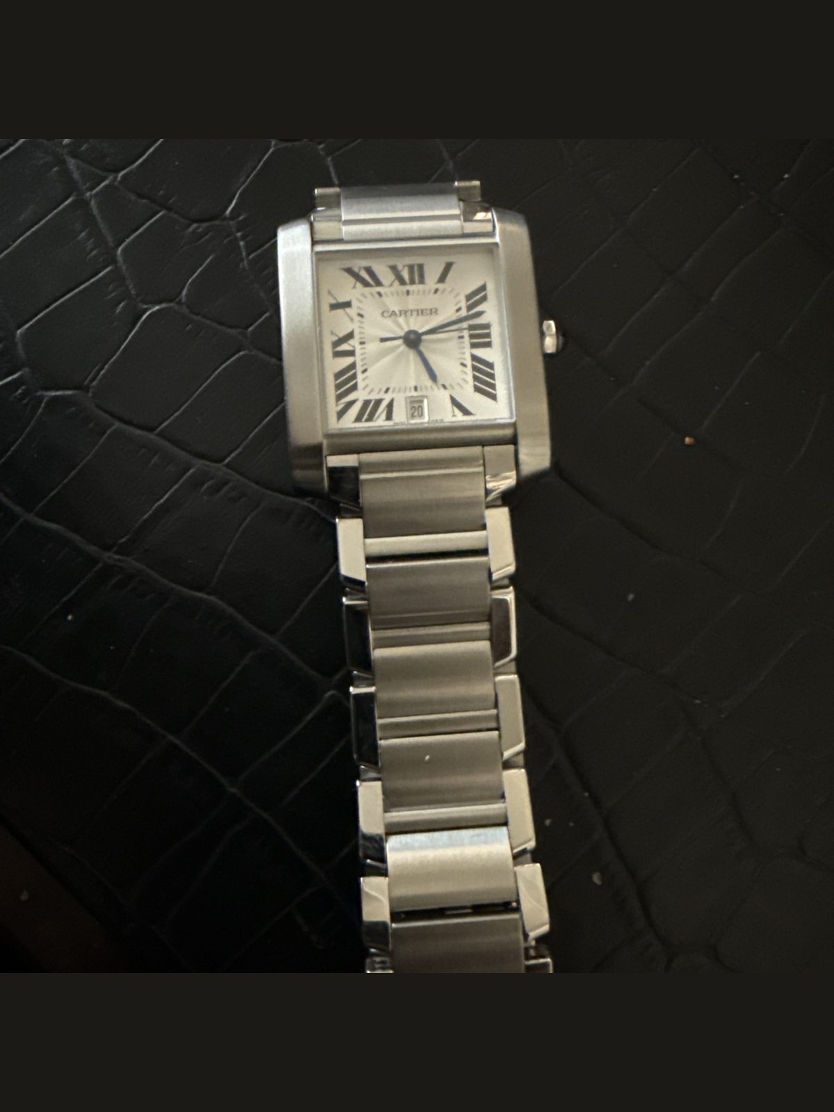 Cartier Tank Francaise 2302 Auto SS 28mm fits 7 1/2” wrist Naked