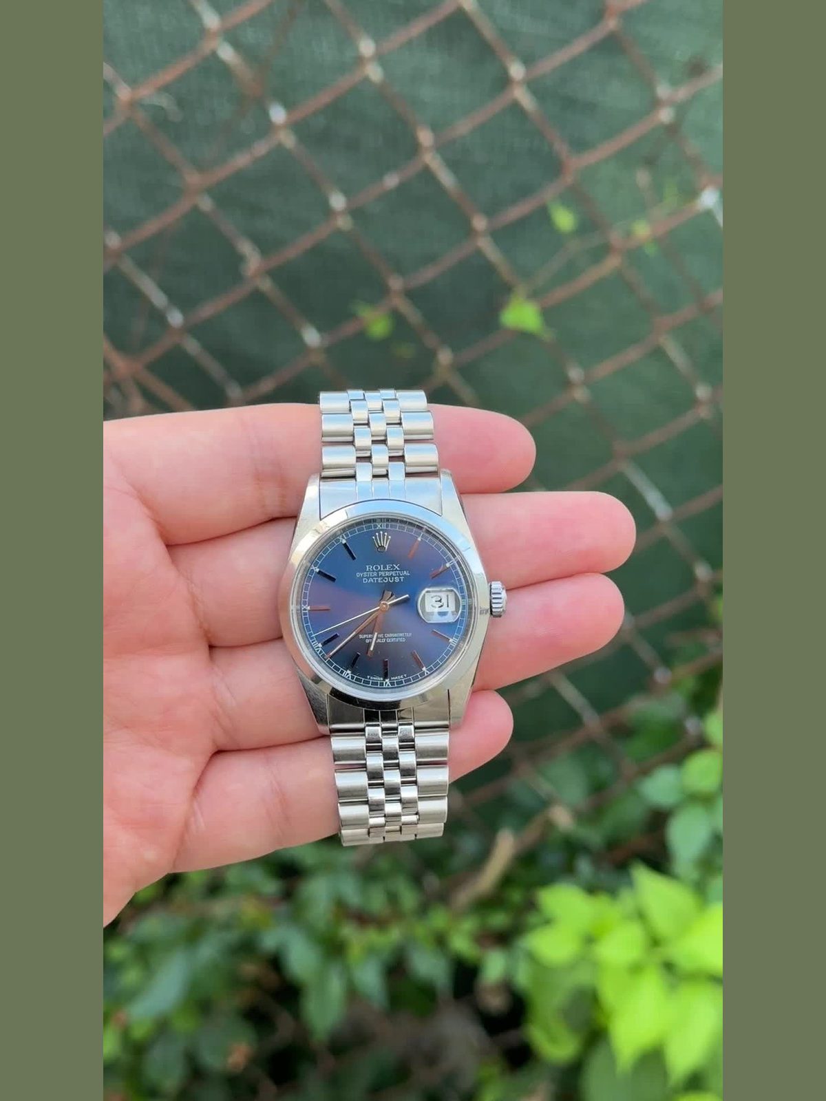 Rolex Datejust 36mm 16200 Blue Dial Jubilee Steel Watch Box Papers U-Serial 1997