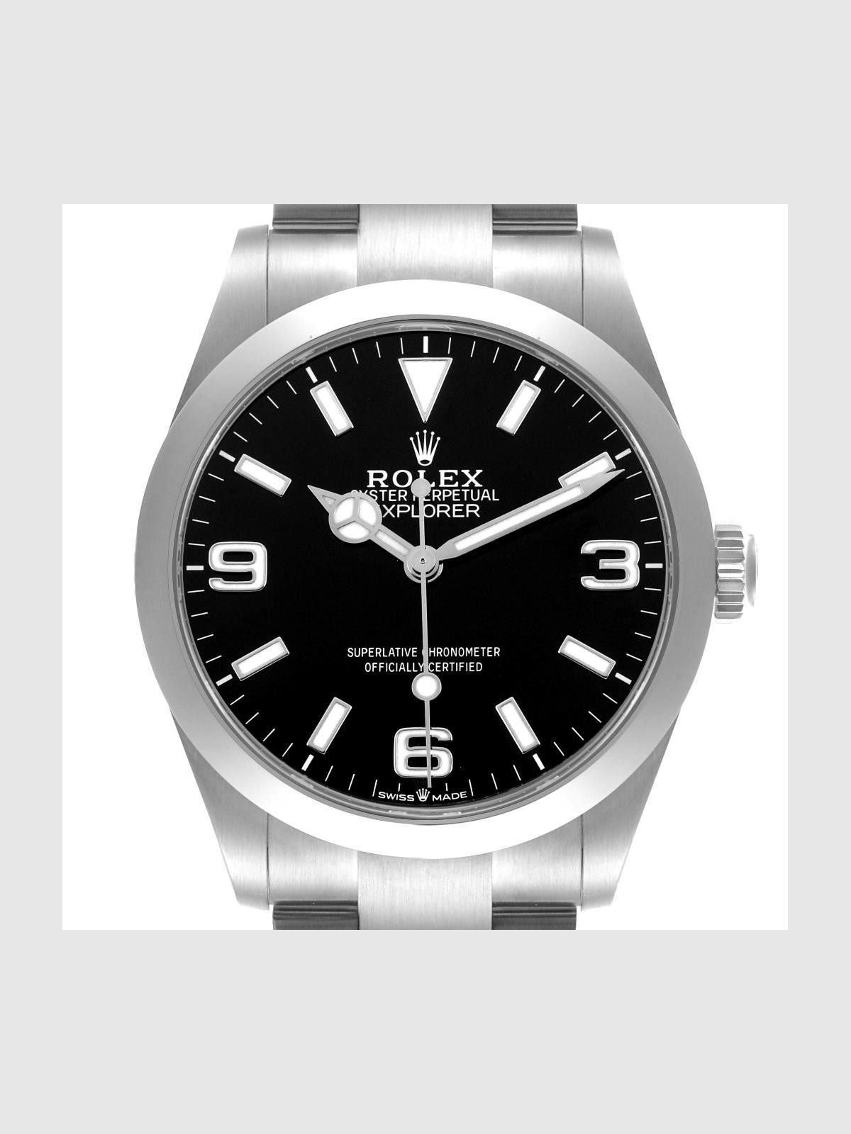 Rolex Explorer I 40 Steel Black Dial Mens Watch 224270
