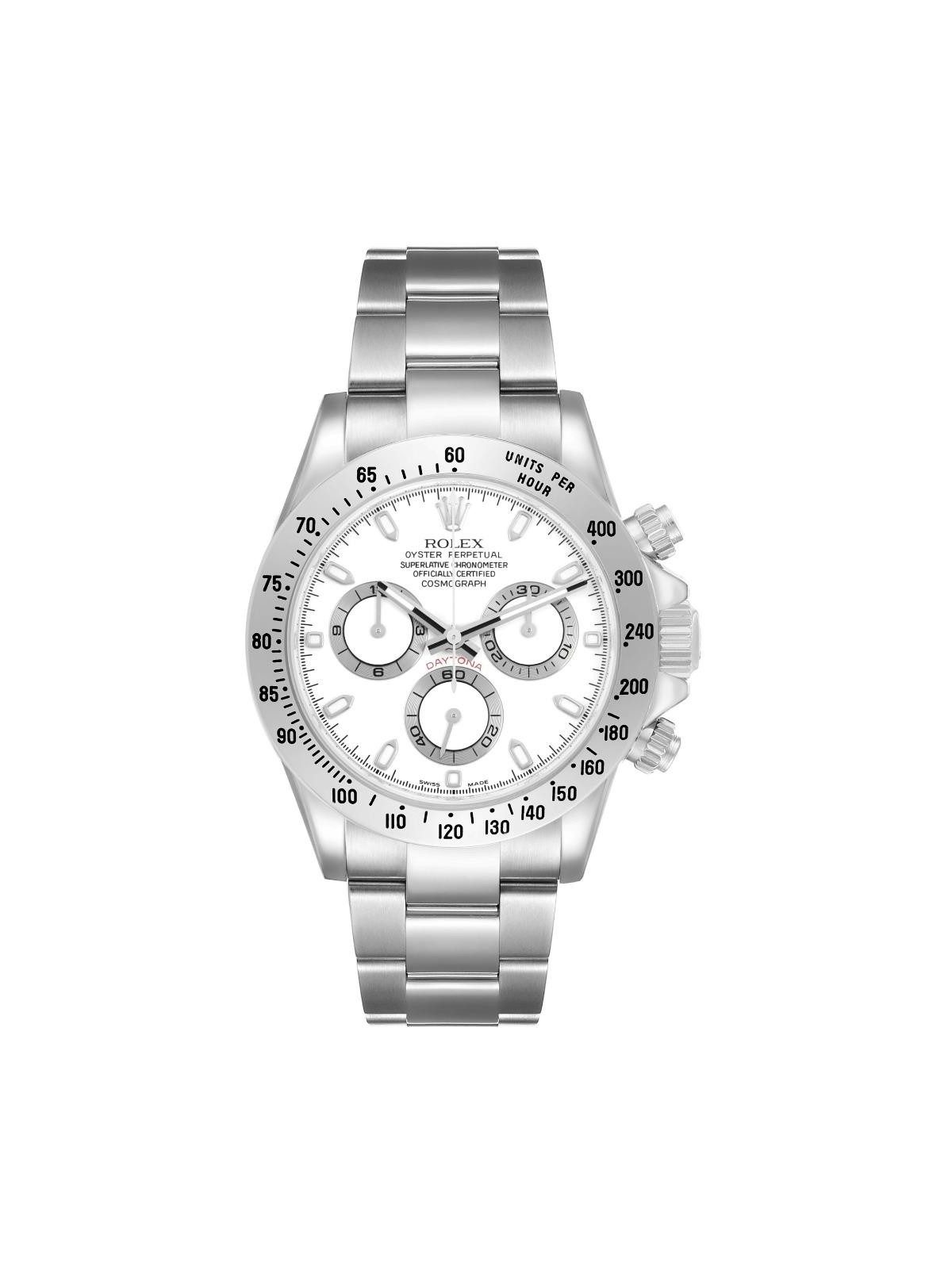 Rolex Daytona Steel White Dial Mens Watch 116520 Card