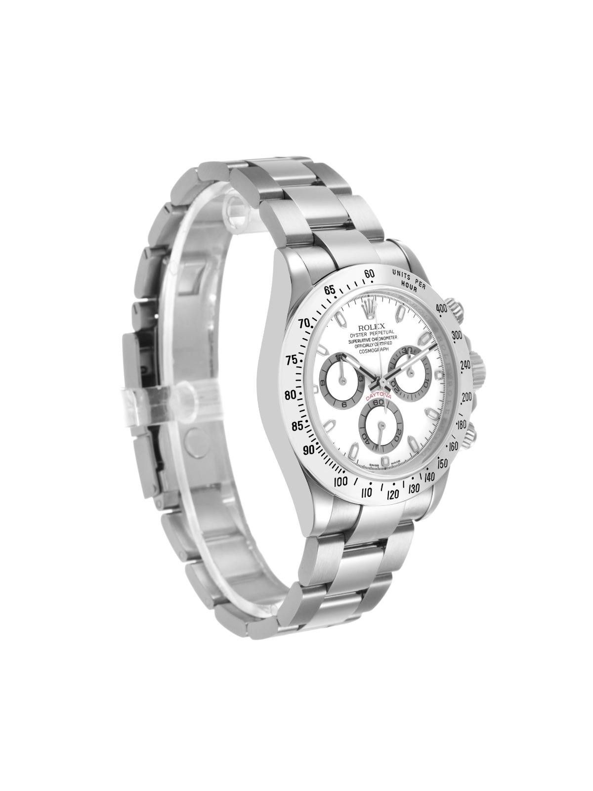 Rolex Daytona Steel White Dial Mens Watch 116520 Card