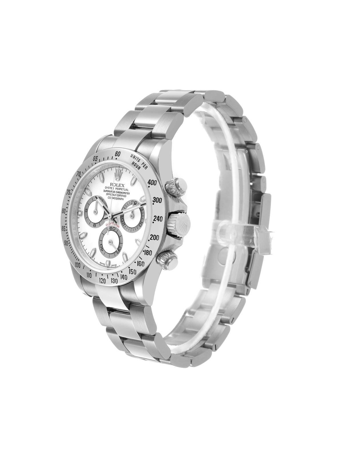 Rolex Daytona Steel White Dial Mens Watch 116520 Card