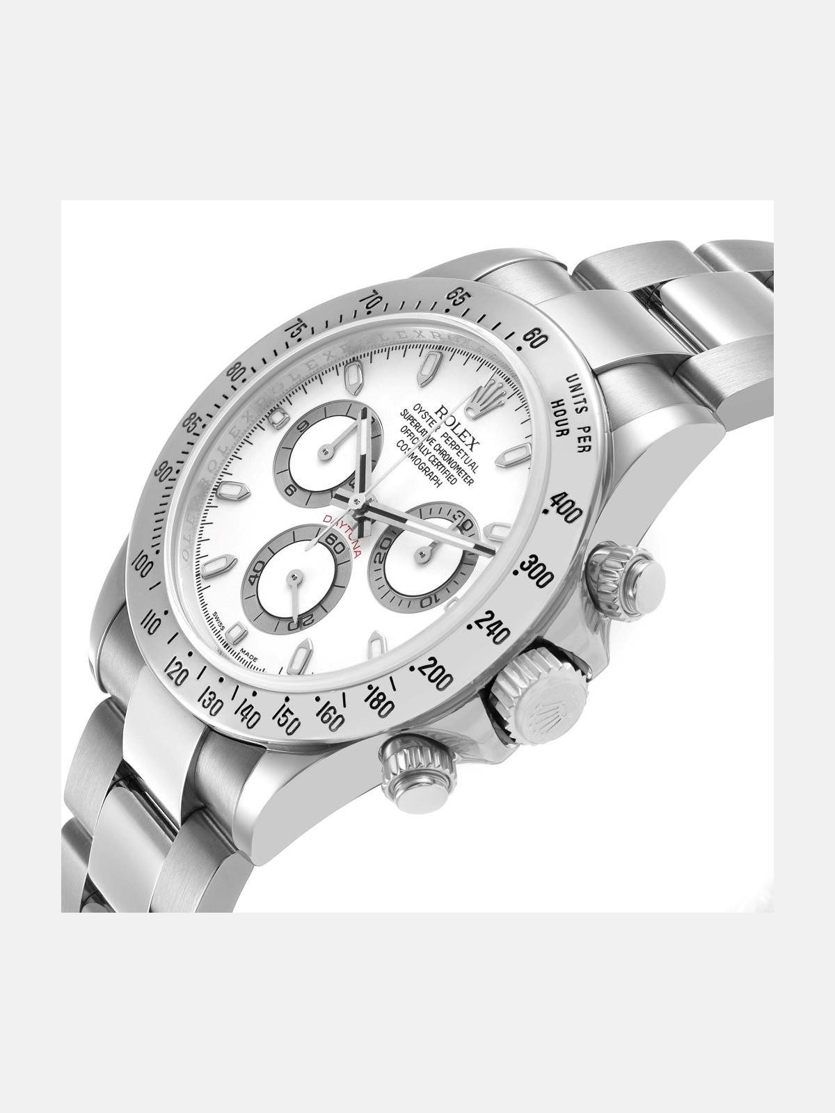 Rolex Daytona Steel White Dial Mens Watch 116520 Card