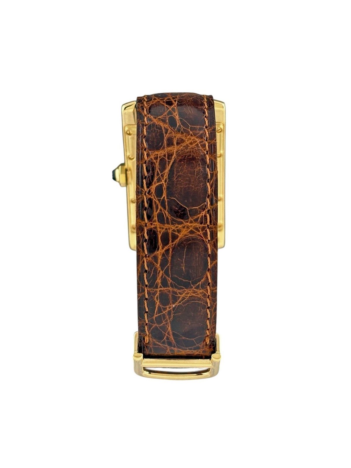 Cartier Tank American W2600351 Watch YG Leather Quartz Cream-colored Used BUYS-0