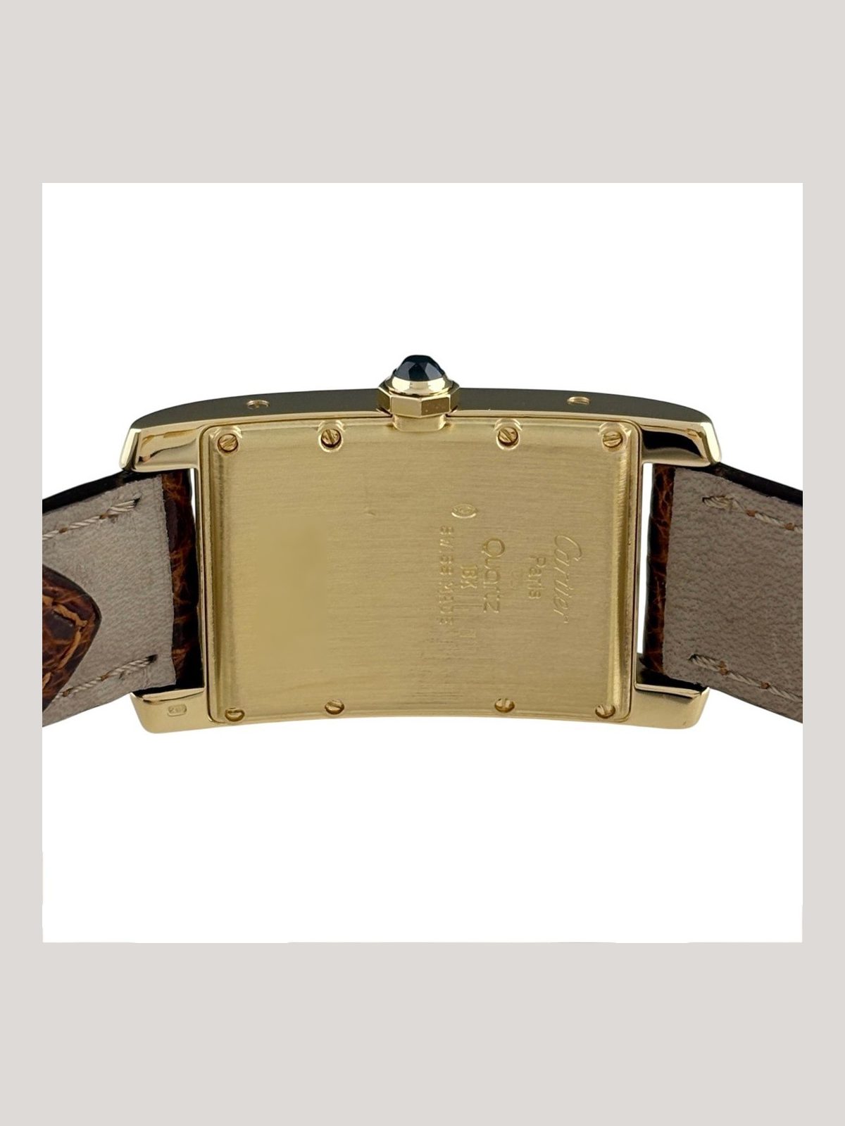 Cartier Tank American W2600351 Watch YG Leather Quartz Cream-colored Used BUYS-0