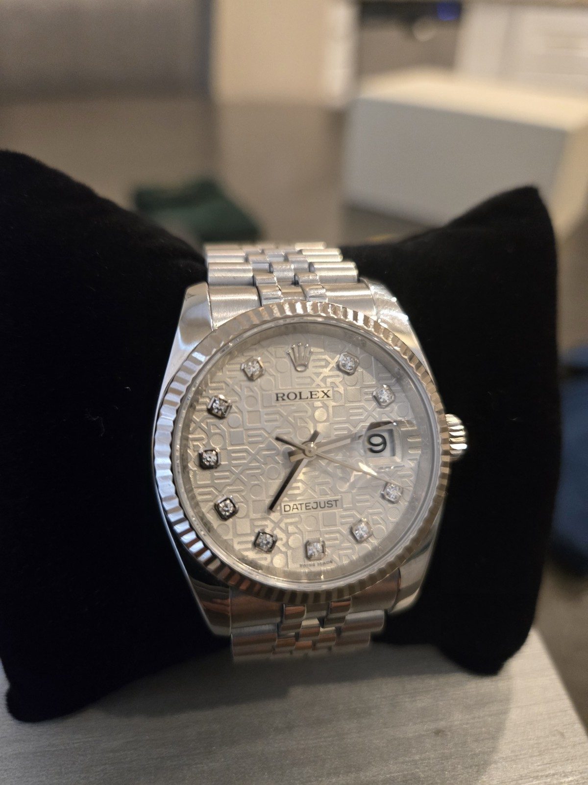 Rolex Datejust 36mm Motif Dial Diamond Anniversary Super Jubilee Bracelet