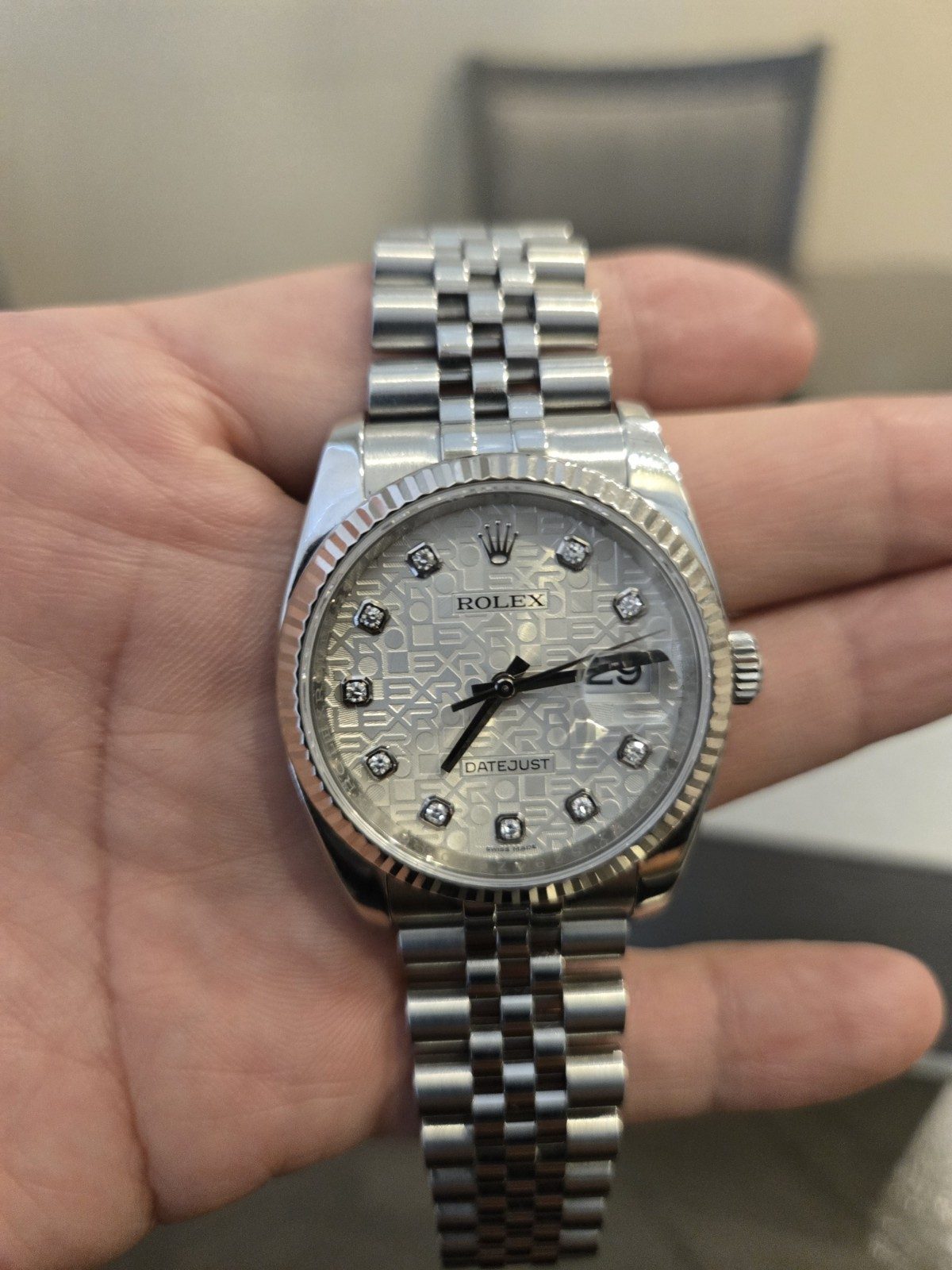 Rolex Datejust 36mm Motif Dial Diamond Anniversary Super Jubilee Bracelet