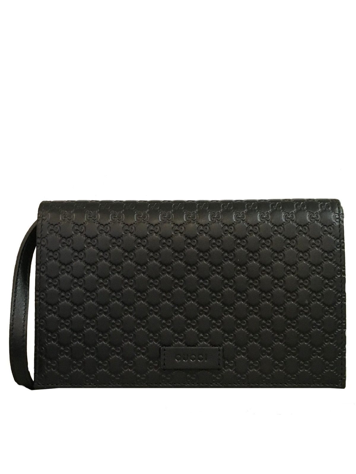 Gucci Microguccissima GG Logo Black Leather Wallet Crossbody Handbag