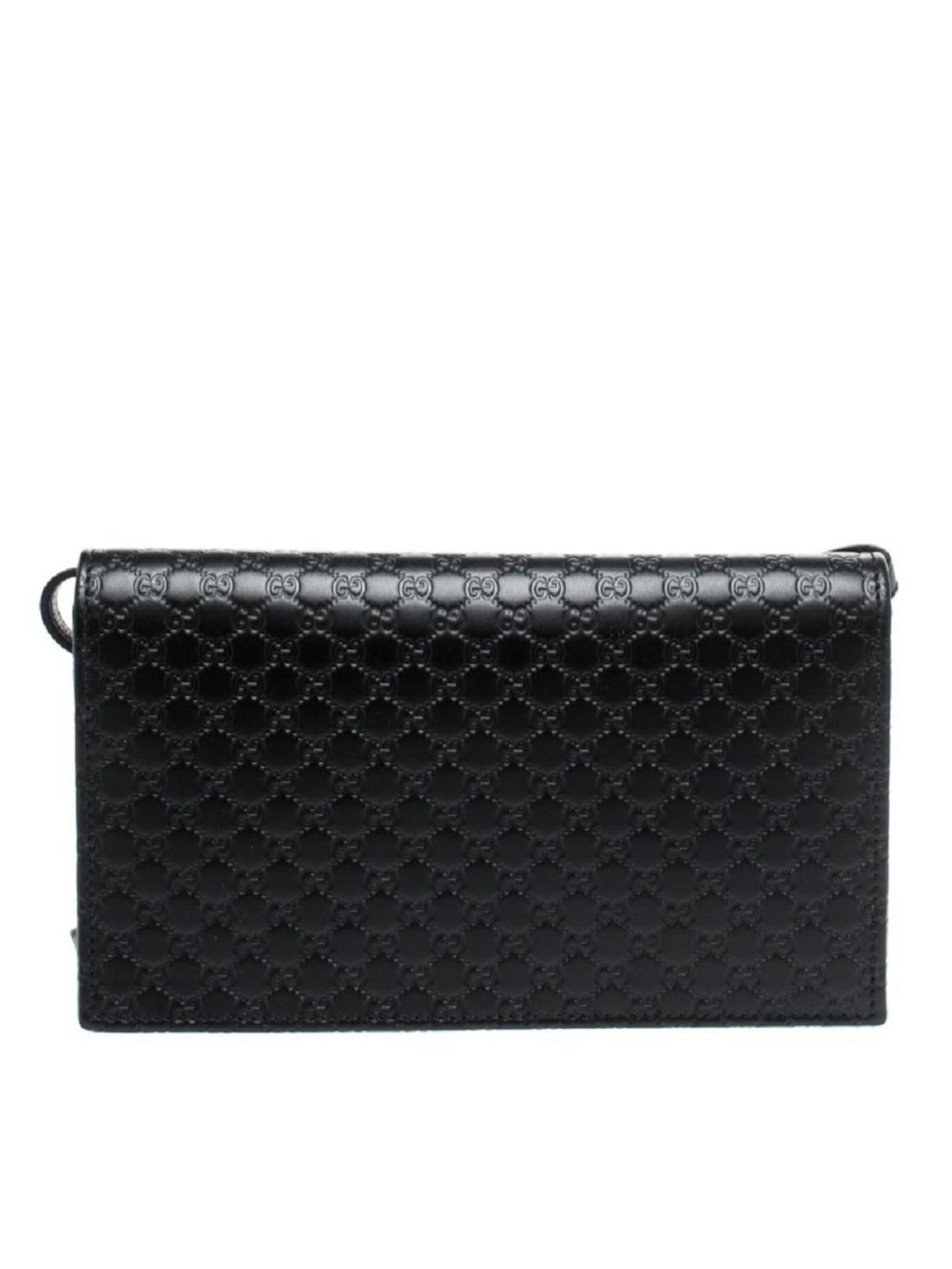 Gucci Microguccissima GG Logo Black Leather Wallet Crossbody Handbag