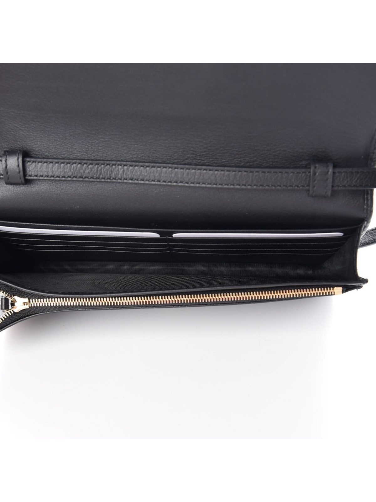 Gucci Microguccissima GG Logo Black Leather Wallet Crossbody Handbag