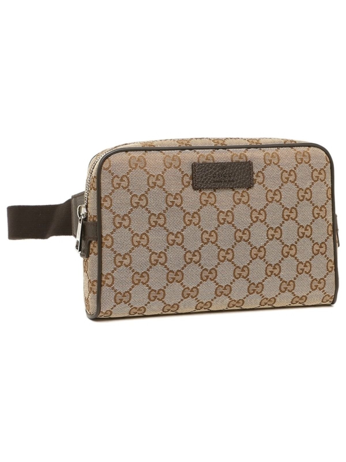 Gucci Original GG Guccissima Canvas Belt Bag Beige Brown Leather Fanny Pack