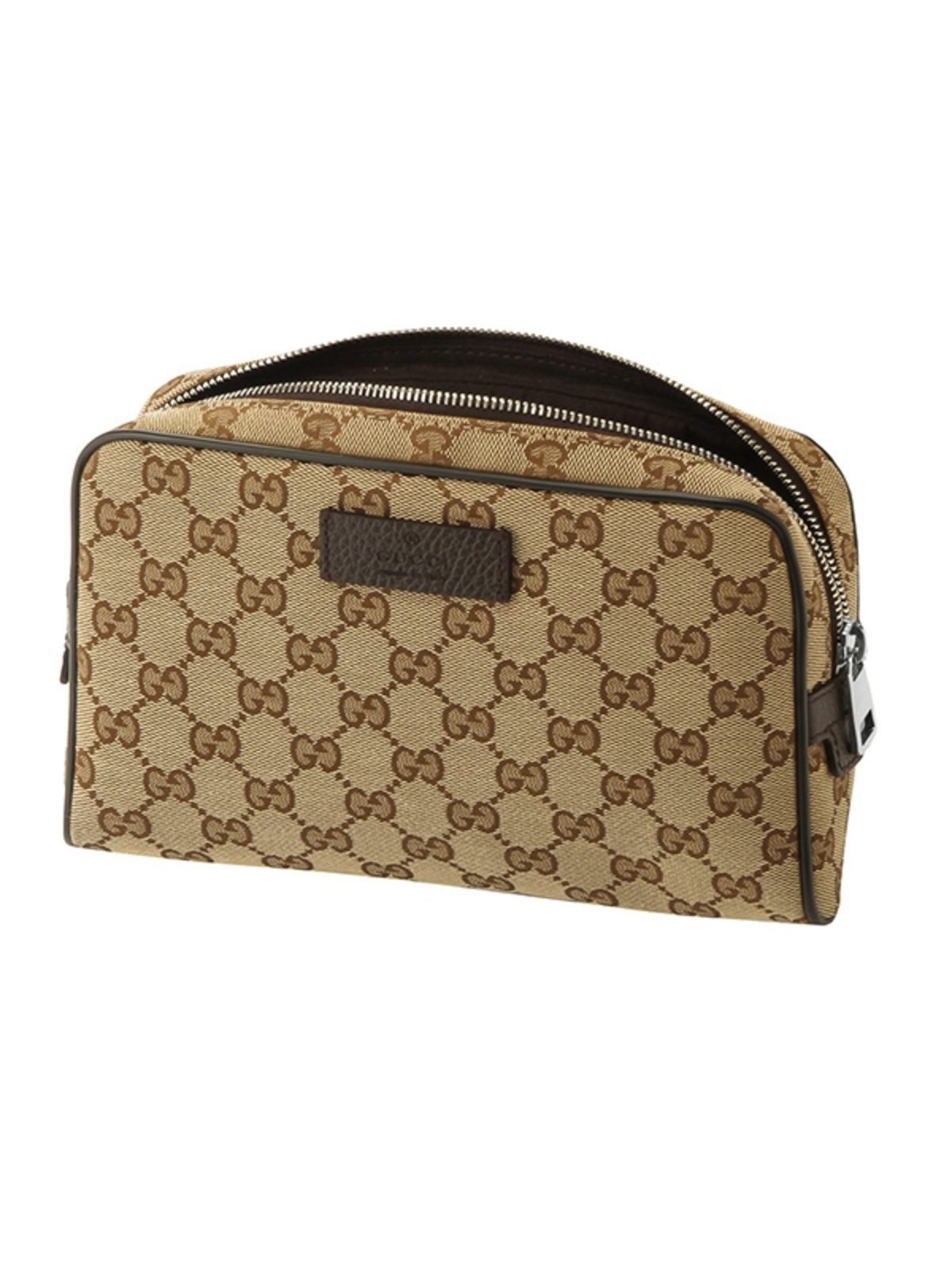 Gucci Original GG Guccissima Canvas Belt Bag Beige Brown Leather Fanny Pack