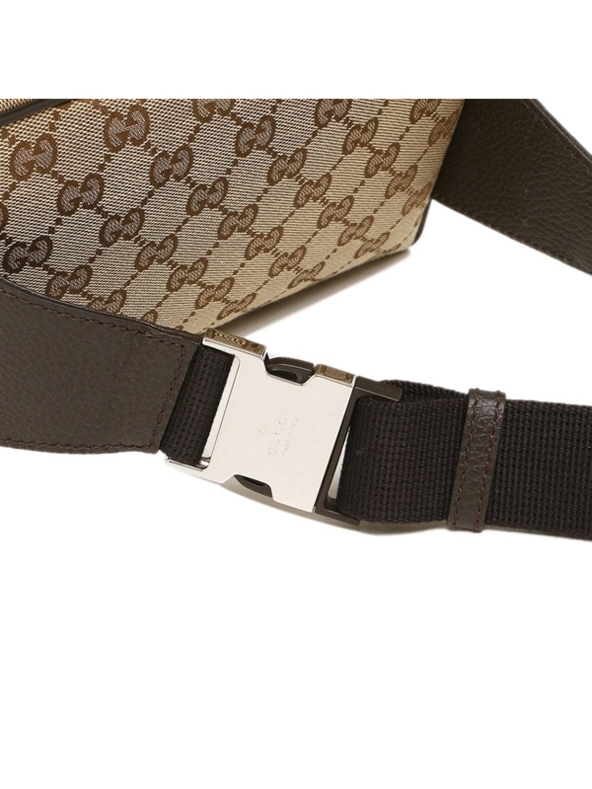 Gucci Original GG Guccissima Canvas Belt Bag Beige Brown Leather Fanny Pack