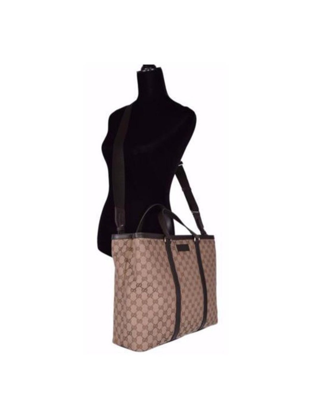Gucci Original GG Canvas Beige Brown Shopping Tote Bag