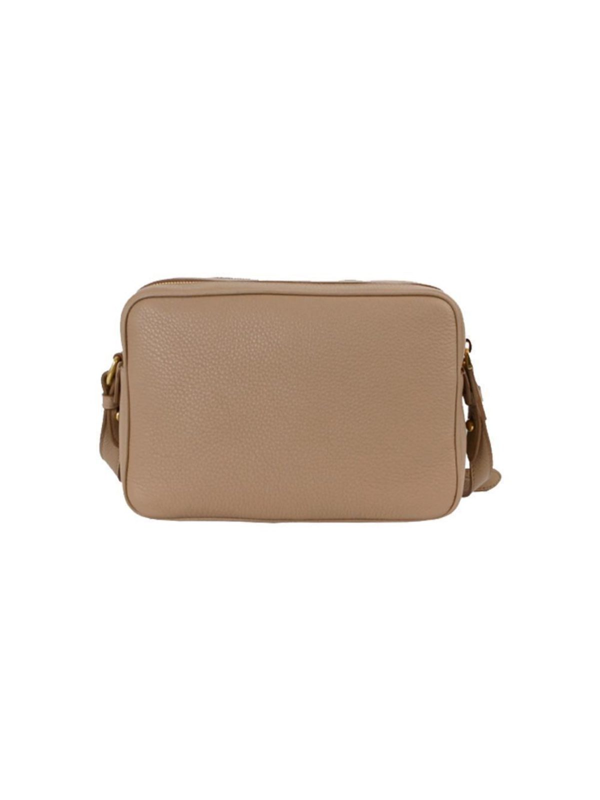 Prada Beige Vitello Phenix Leather Double Zip Crossbody Bag
