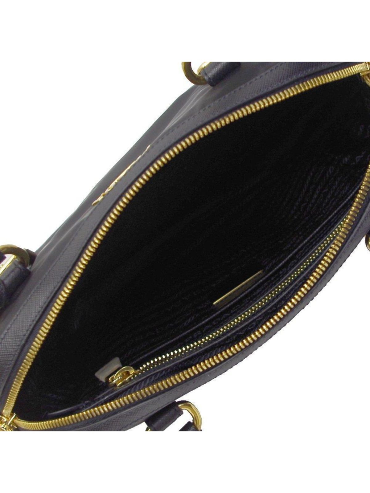 Prada Tessuto Nylon Saffiano Leather Black Satchel Bag