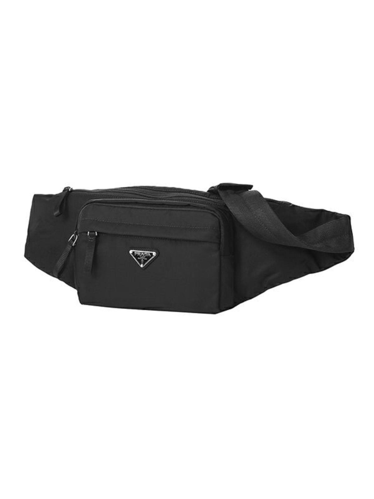 Prada Marsupio Tessuto Nylon Triangle Logo Black Belt Bag