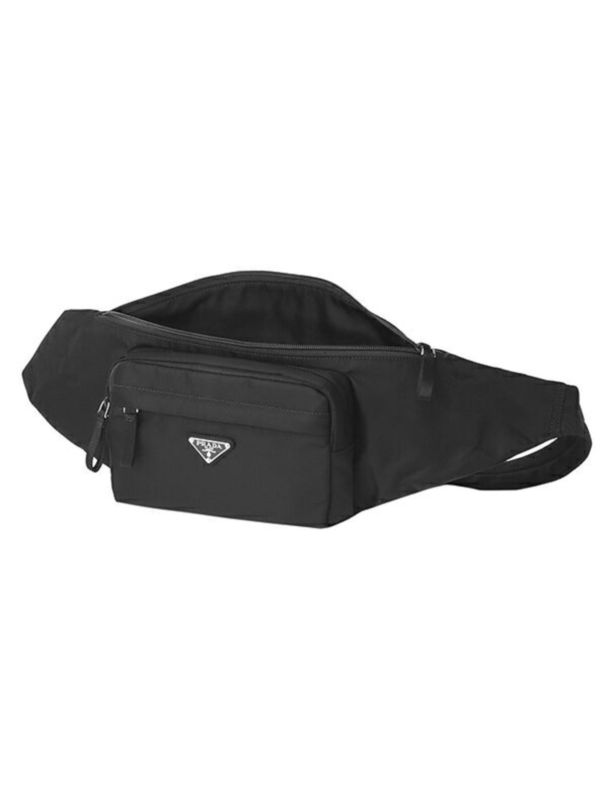 Prada Marsupio Tessuto Nylon Triangle Logo Black Belt Bag