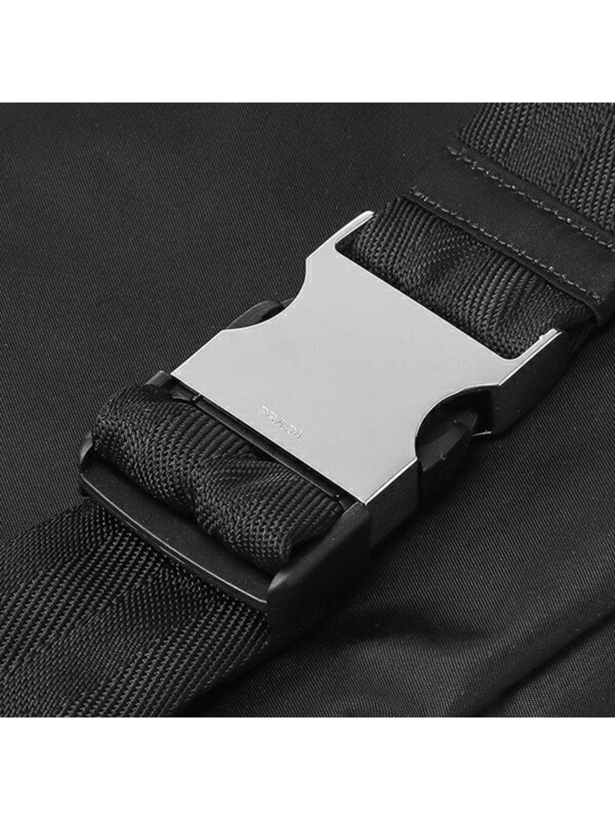 Prada Marsupio Tessuto Nylon Triangle Logo Black Belt Bag