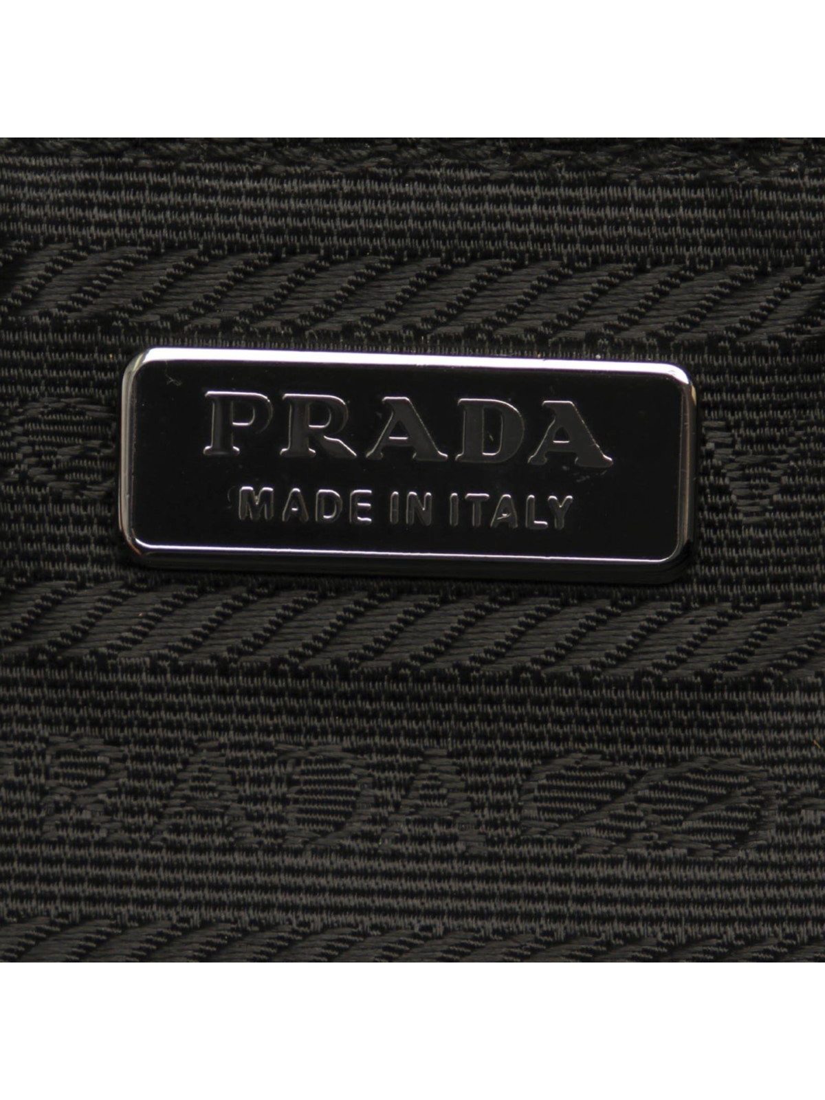 Prada Tessuto Nylon Black Triangle Logo Wristlet Clutch Pouch Bag