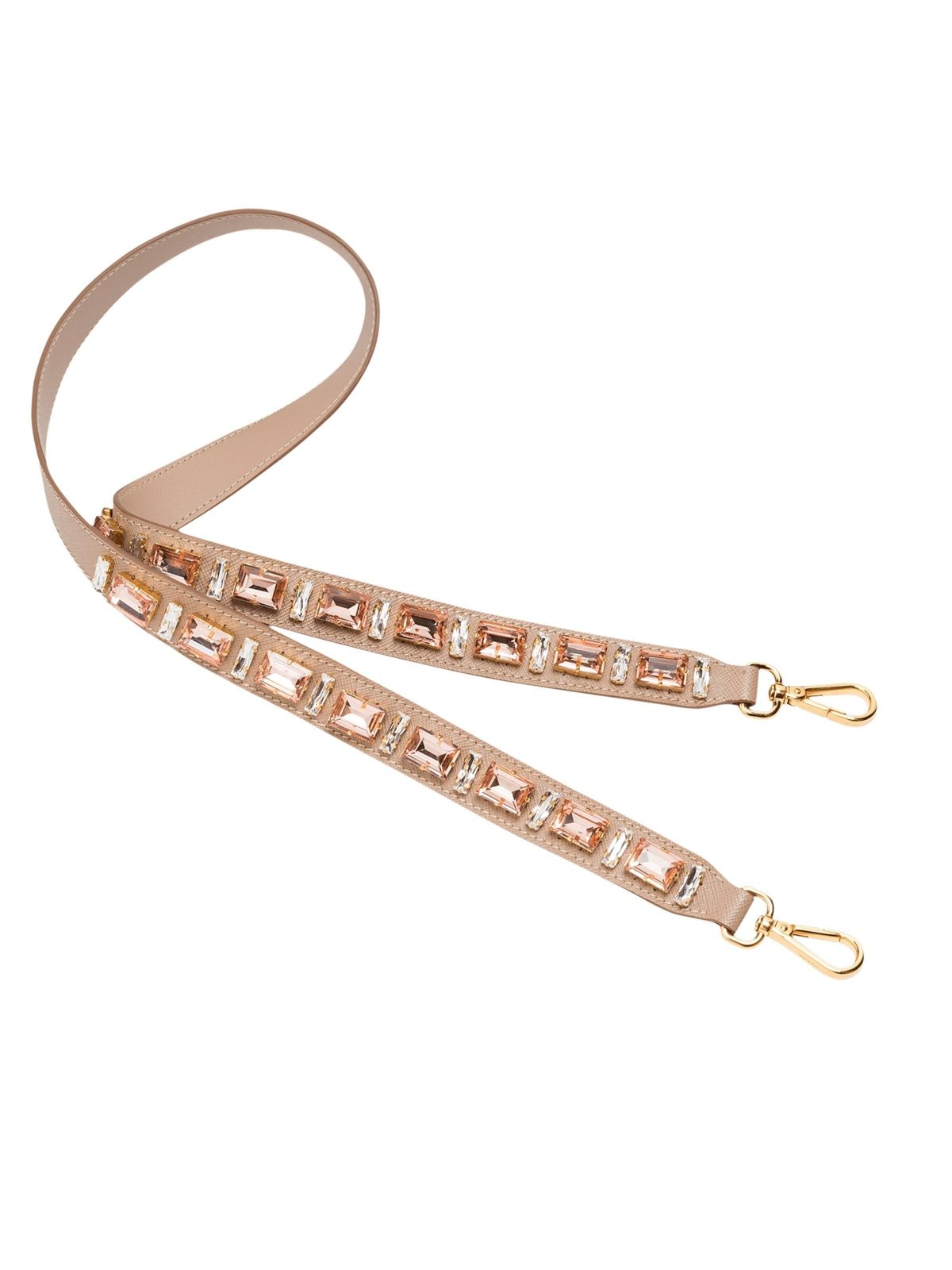 Prada Saffiano Leather Crystal Strap in Blush Pink