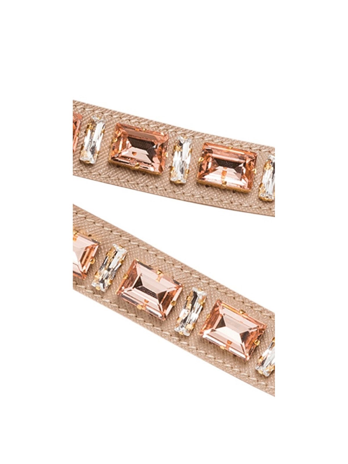 Prada Saffiano Leather Crystal Strap in Blush Pink