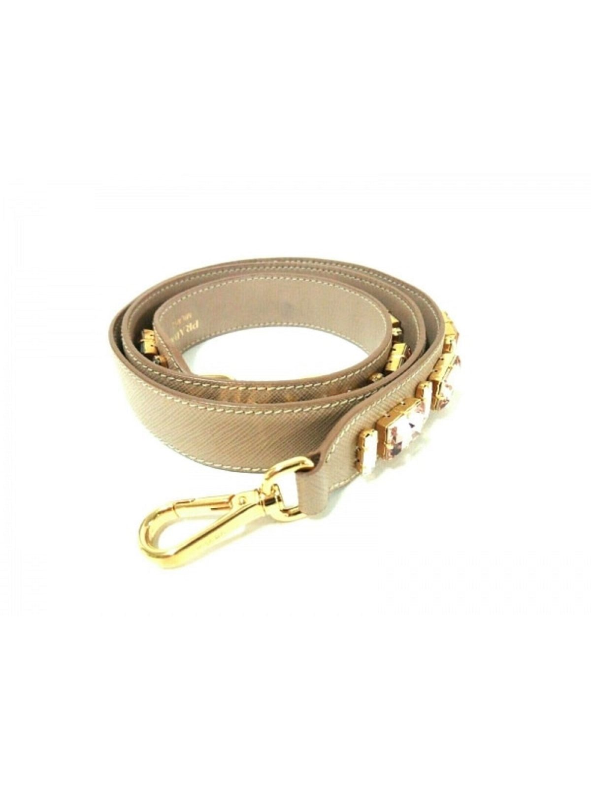Prada Saffiano Leather Crystal Strap in Blush Pink