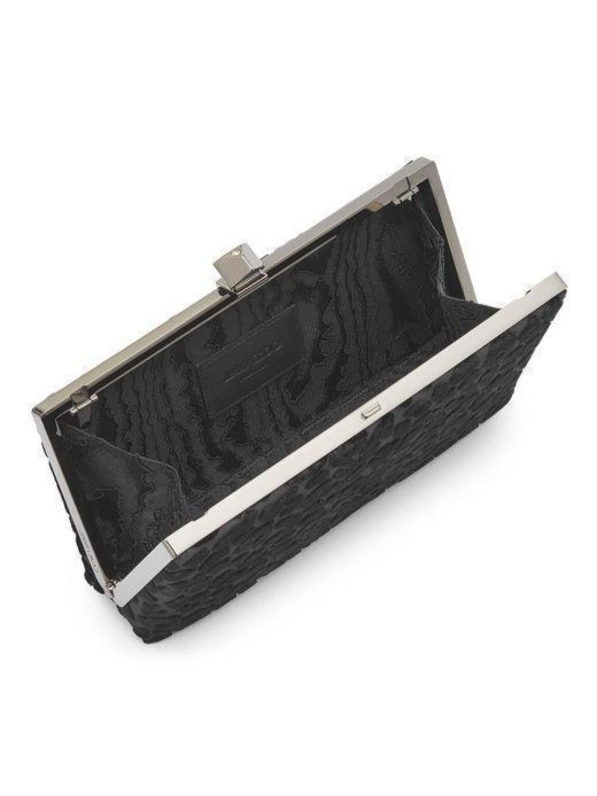 Jimmy Choo Celeste Black Devore Velvet Leopard Print Clutch Bag