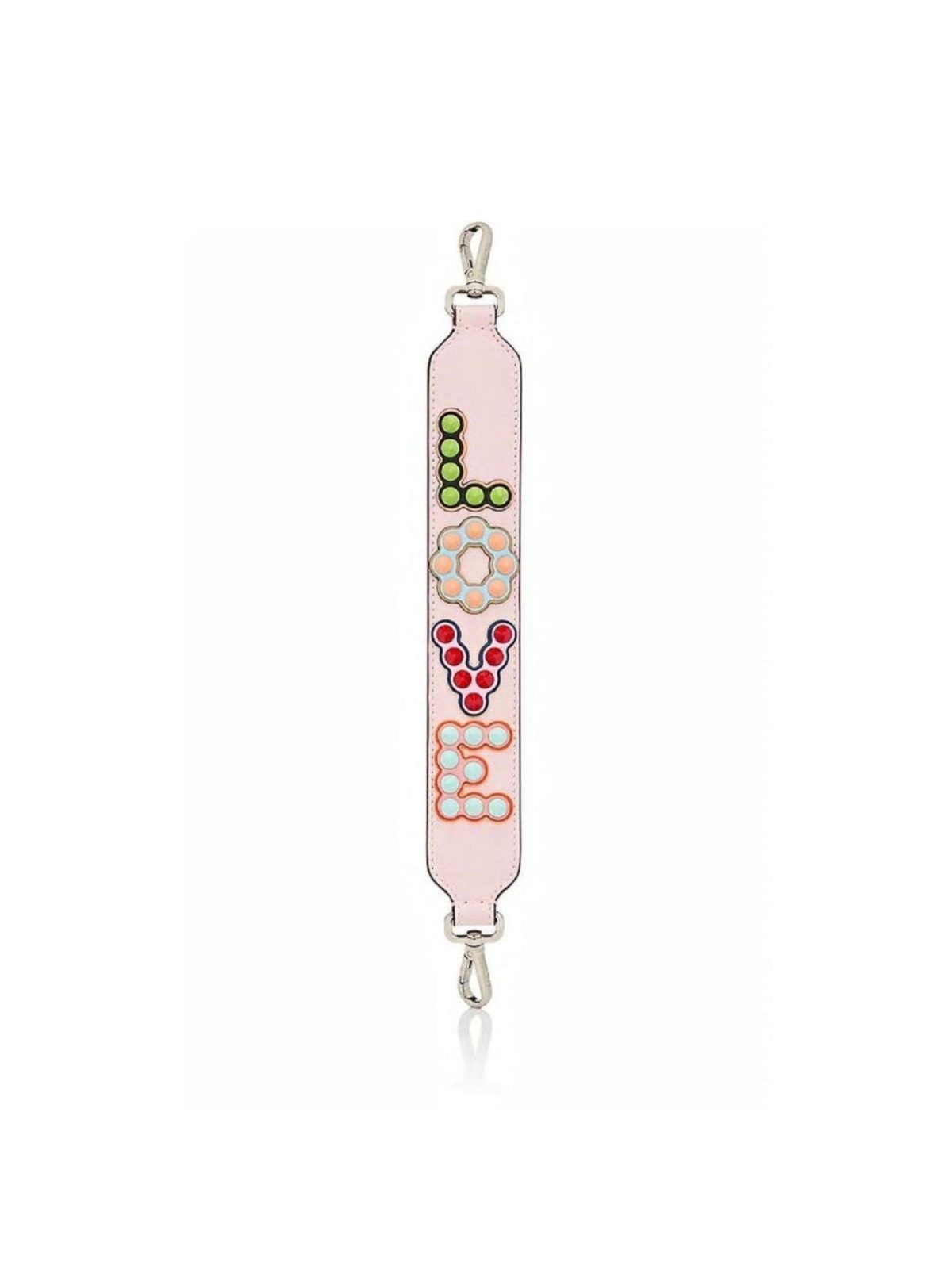 Fendi Mini Strap You Pink Peonia Multicolor "LOVE" Studded Leather