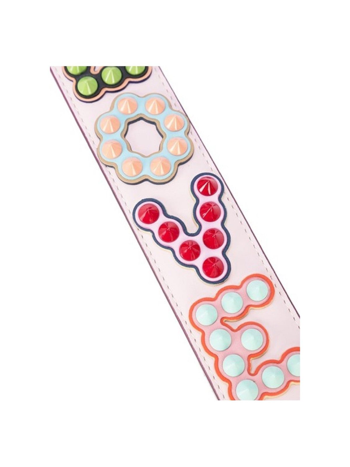 Fendi Mini Strap You Pink Peonia Multicolor "LOVE" Studded Leather