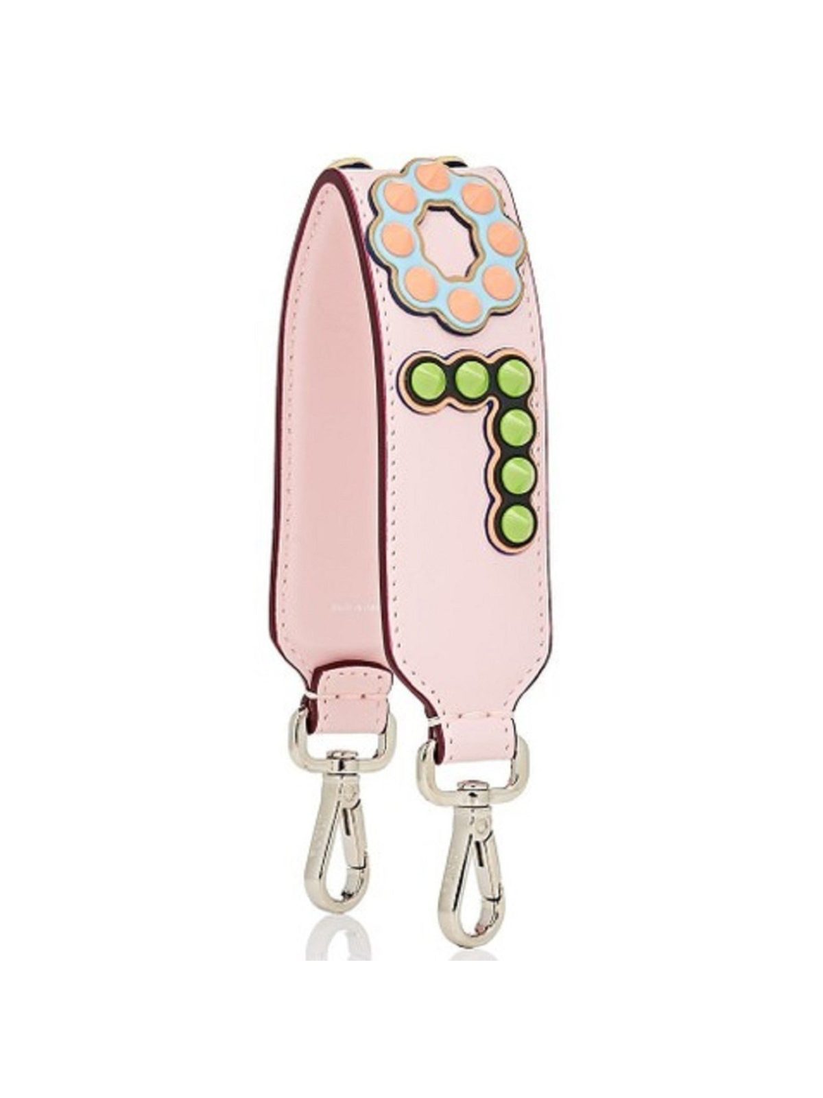 Fendi Mini Strap You Pink Peonia Multicolor "LOVE" Studded Leather