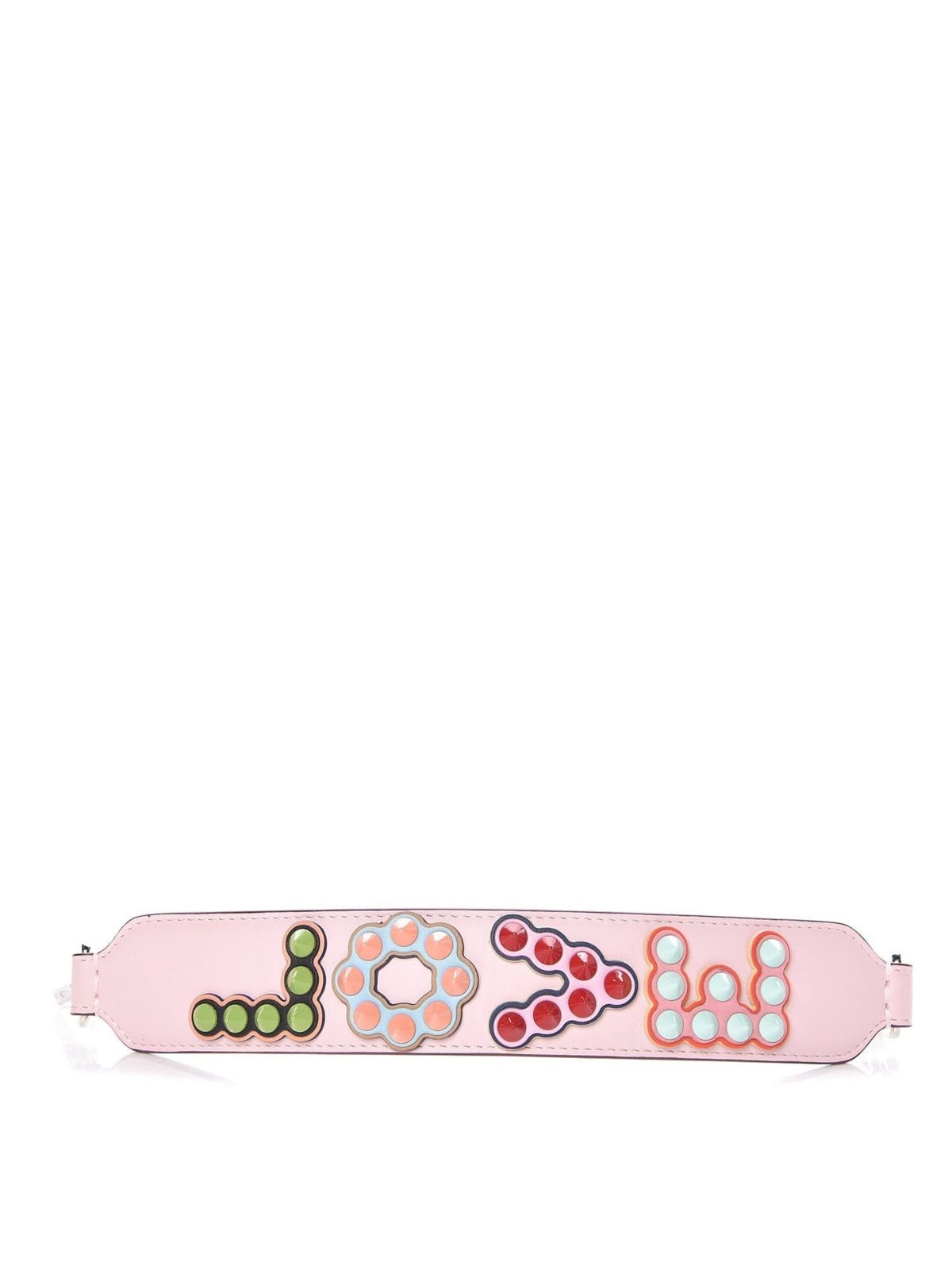 Fendi Mini Strap You Pink Peonia Multicolor "LOVE" Studded Leather