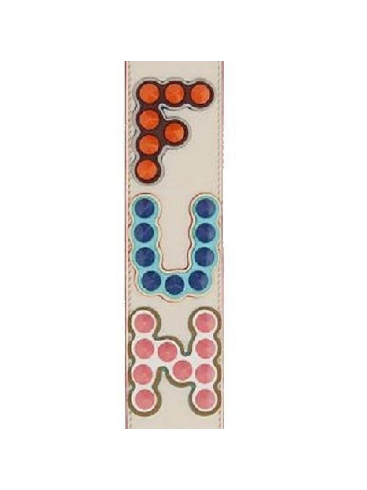 Fendi "FUN" Beige Multicolor Studded Mini Leather Shoulder Strap