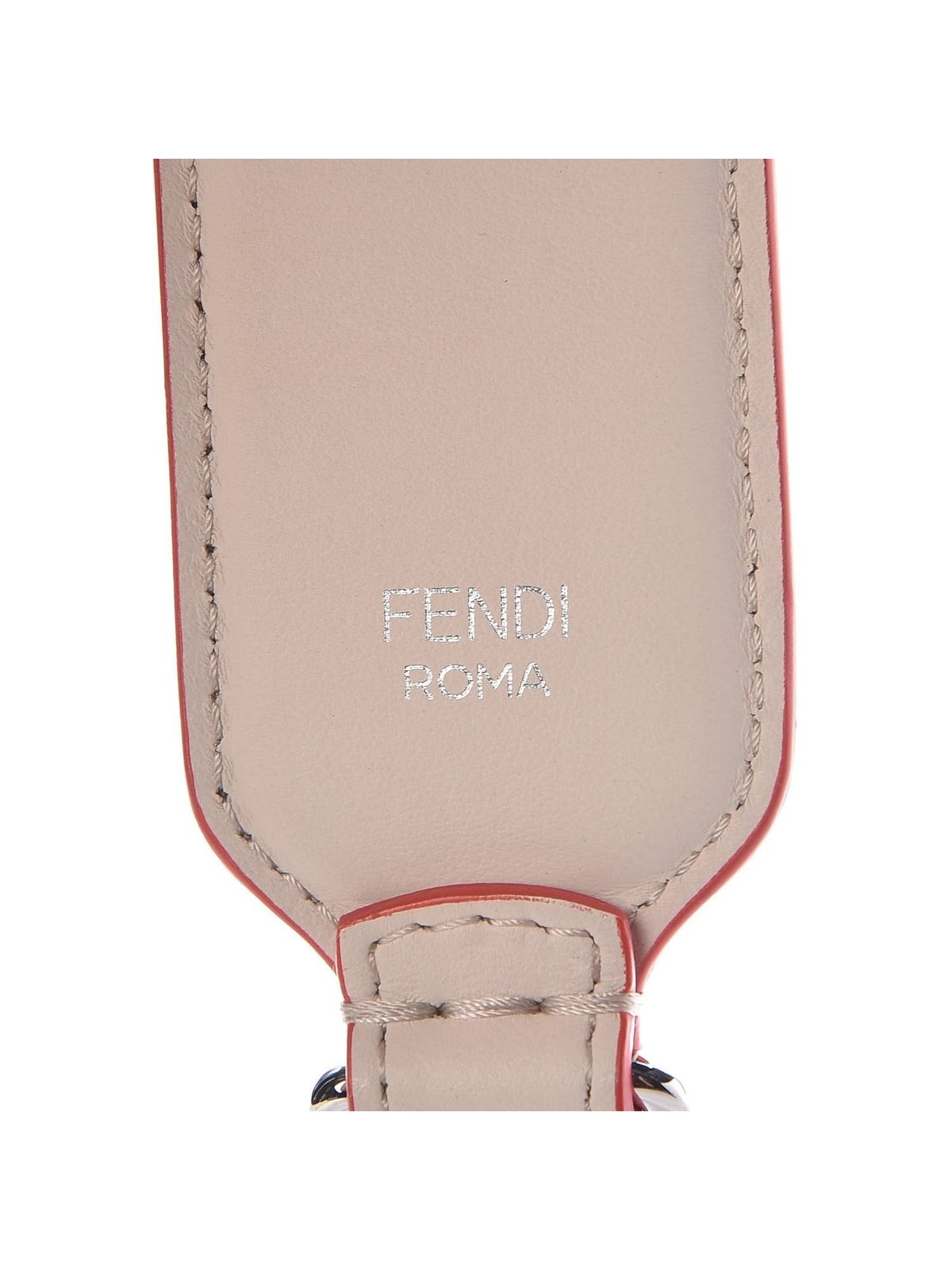 Fendi "FUN" Beige Multicolor Studded Mini Leather Shoulder Strap