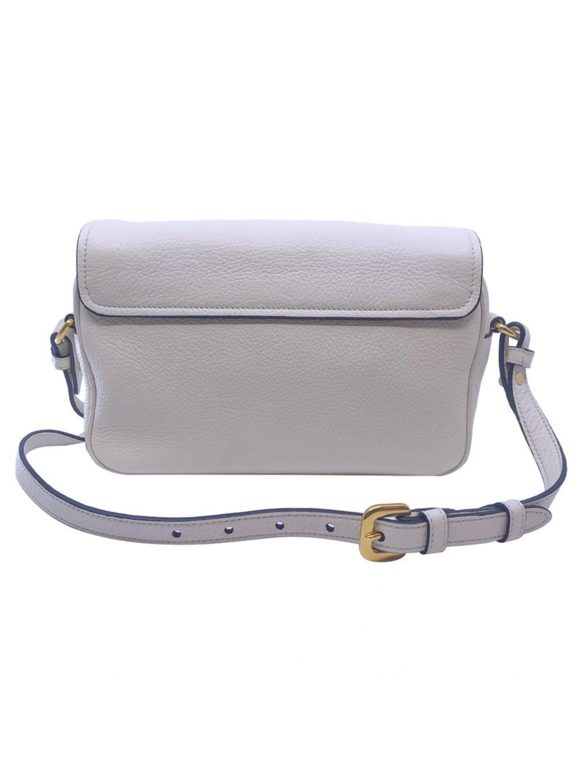 Prada Ivory Vitello Phenix Leather Flap Crossbody Bag