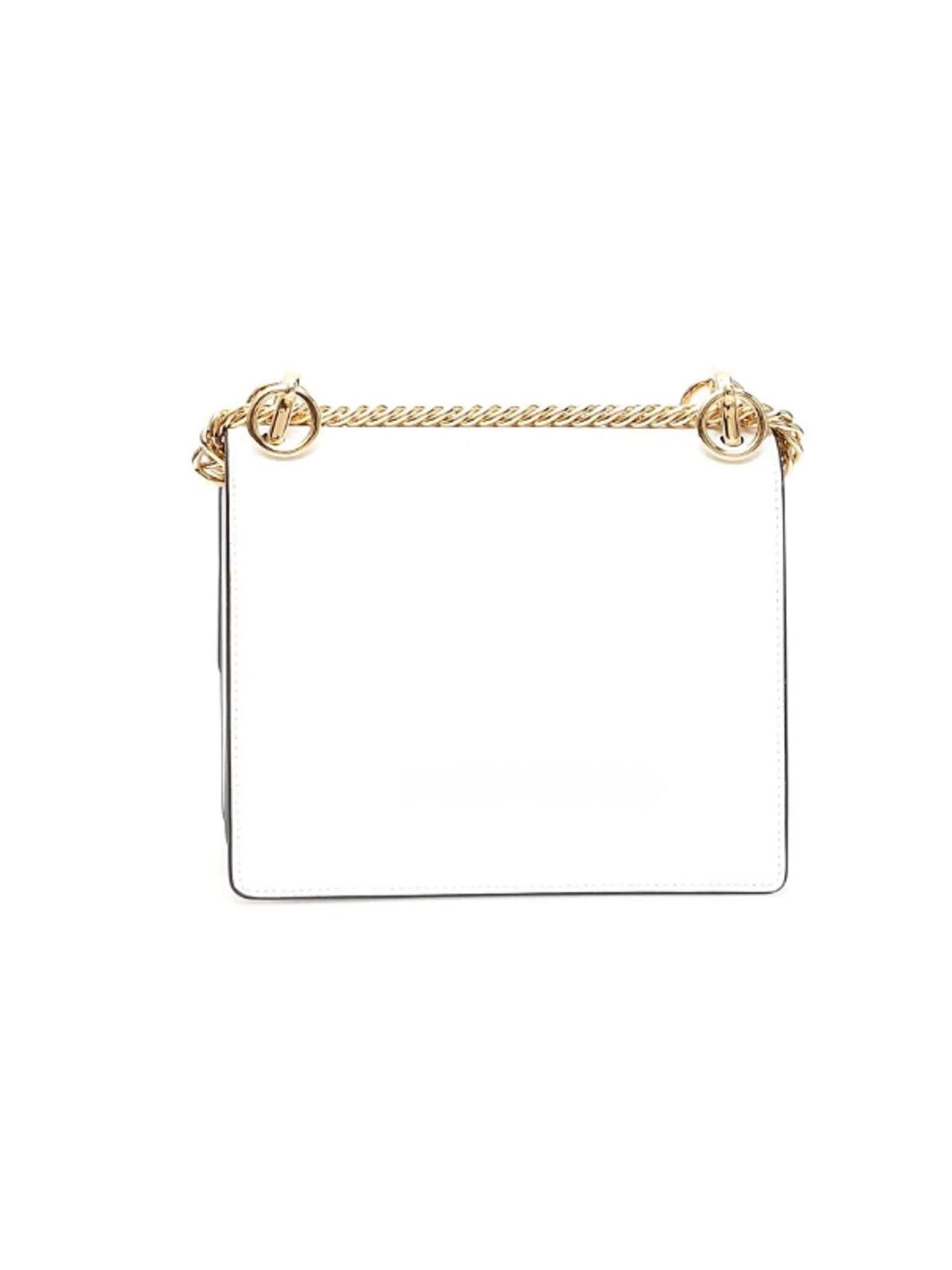 Fendi Kan I Floral Calfskin Leather Chain Bag White Multicolor