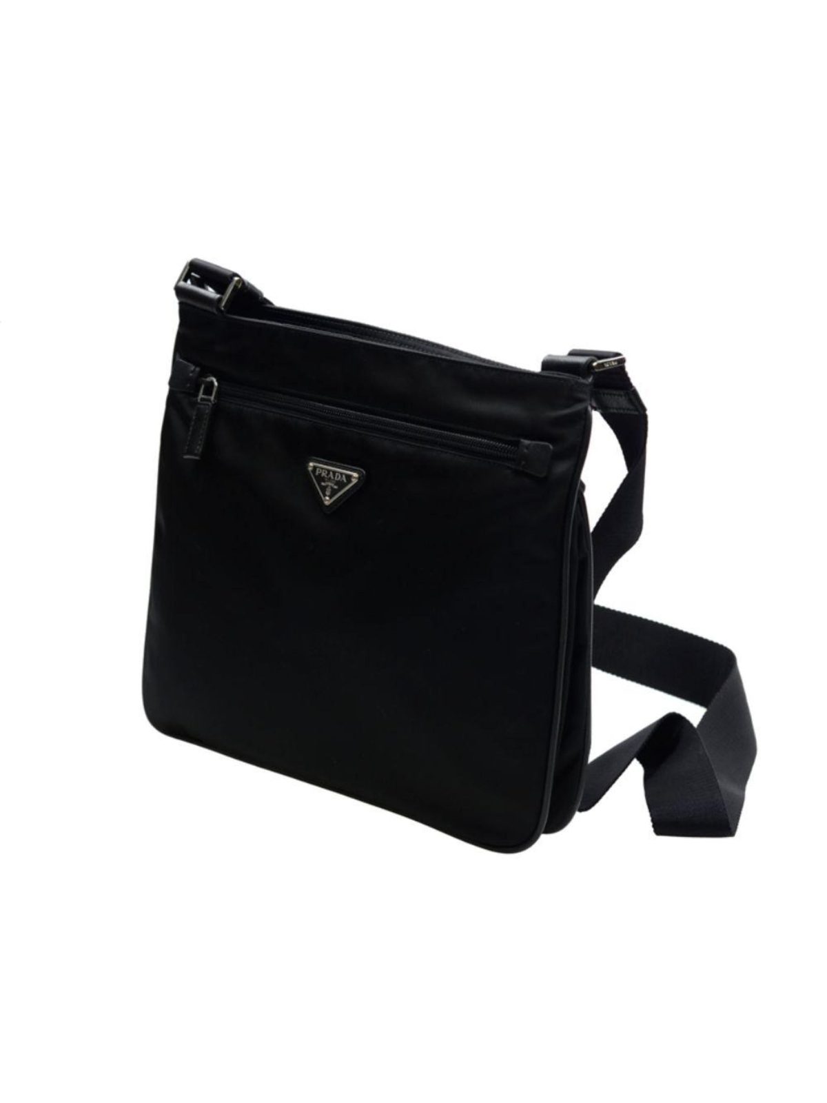 Prada Tessuto Saffiano Black Messenger Bag Cross Body