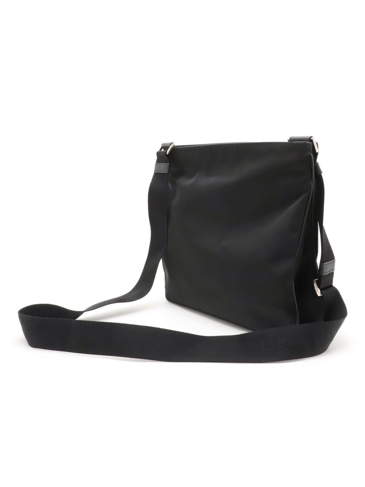 Prada Tessuto Saffiano Black Messenger Bag Cross Body