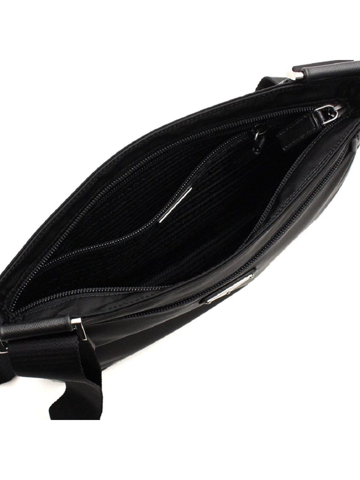Prada Tessuto Saffiano Black Messenger Bag Cross Body