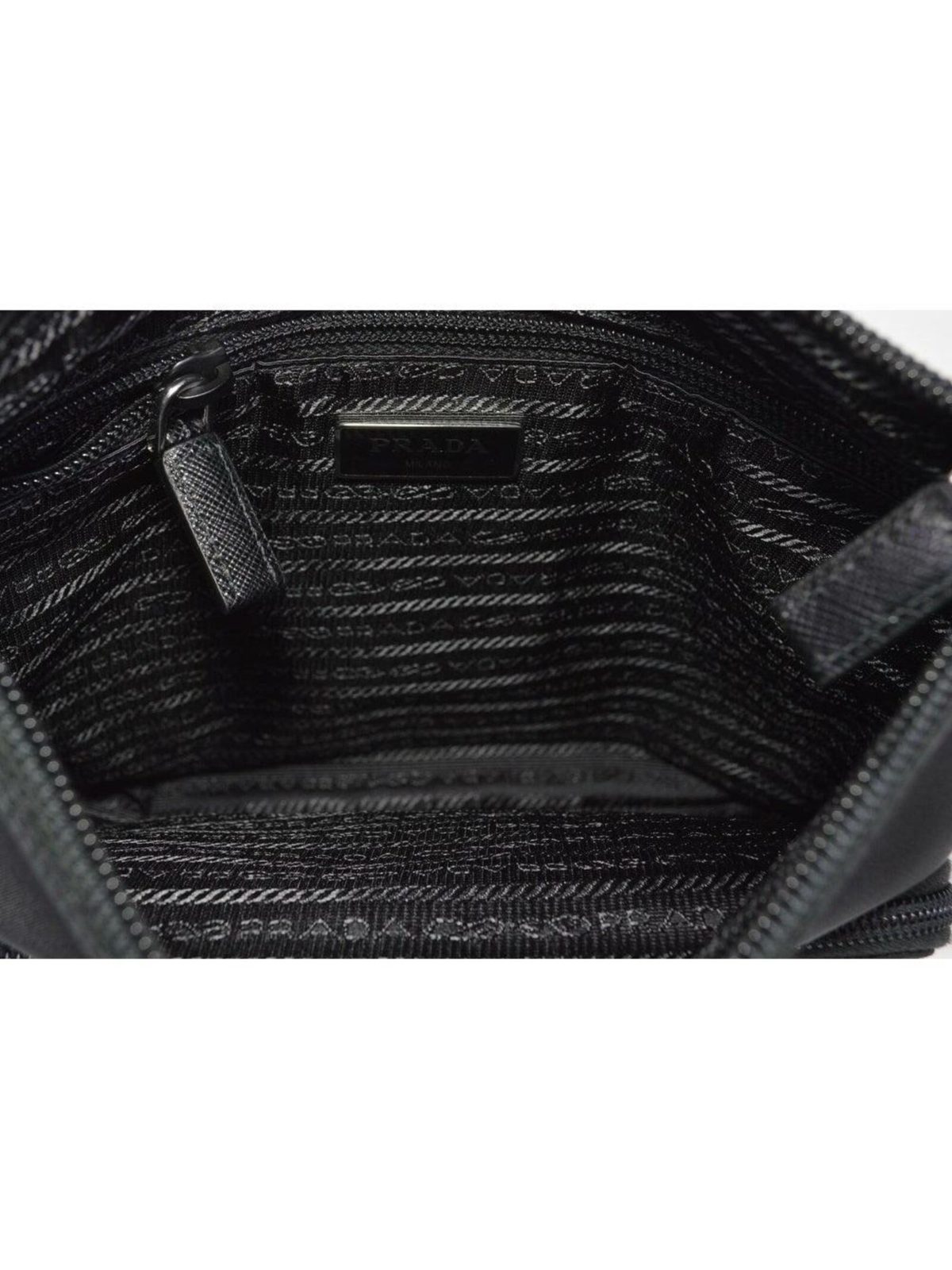 Prada Tessuto Saffiano Black Messenger Bag Cross Body