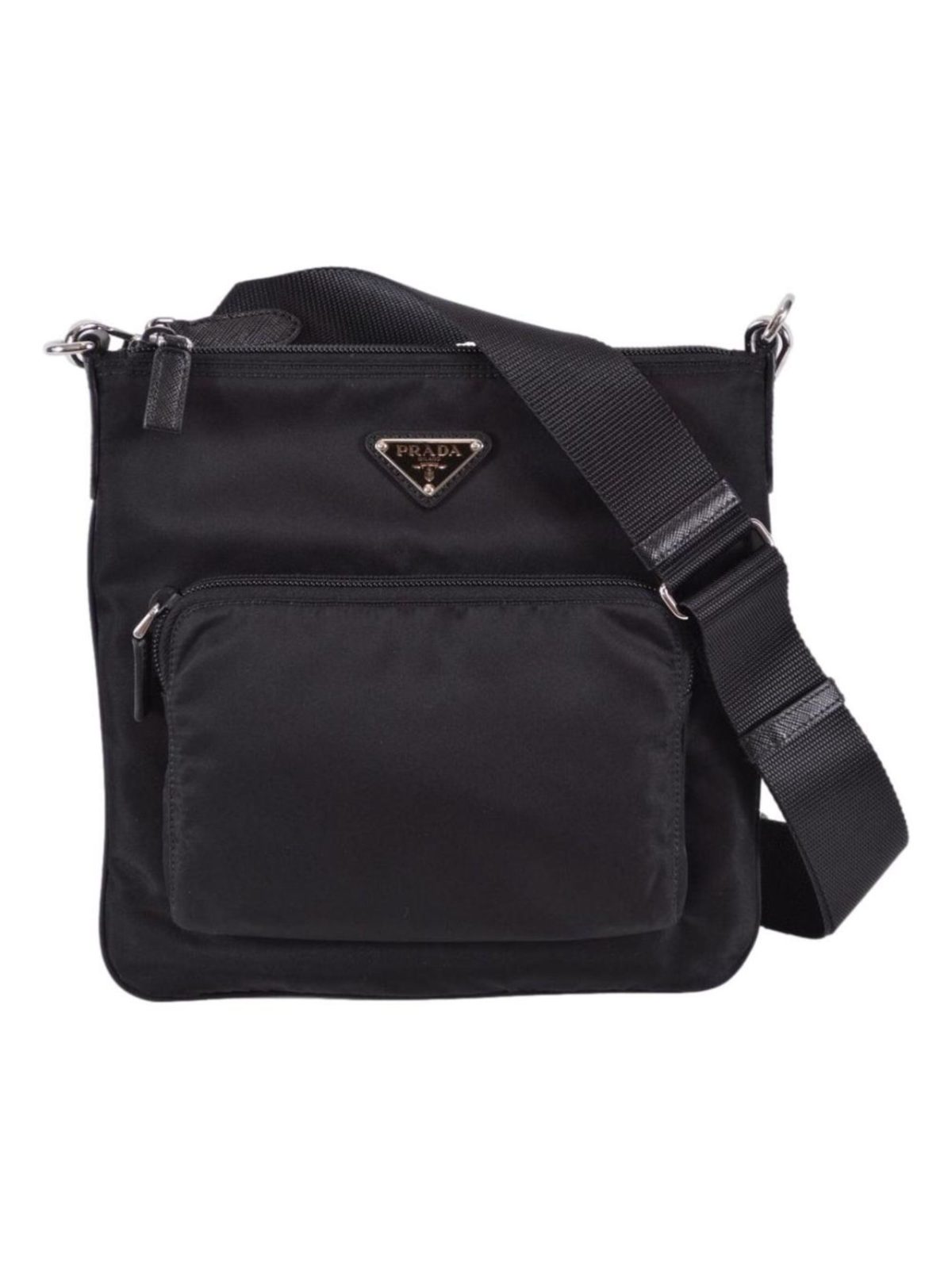 Prada Re-Nylon Tessuto Messenger Crossbody Bag Black