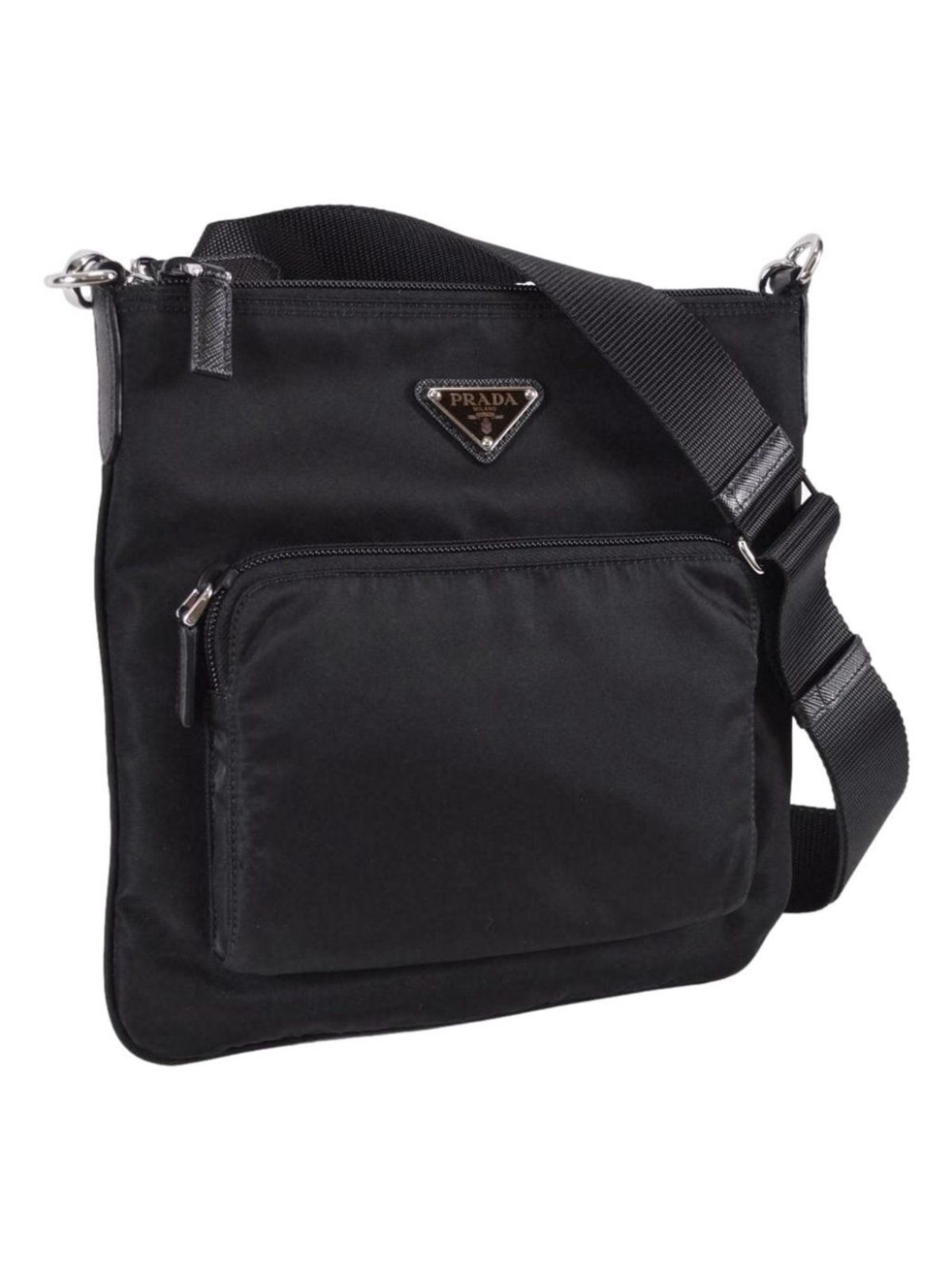 Prada Re-Nylon Tessuto Messenger Crossbody Bag Black