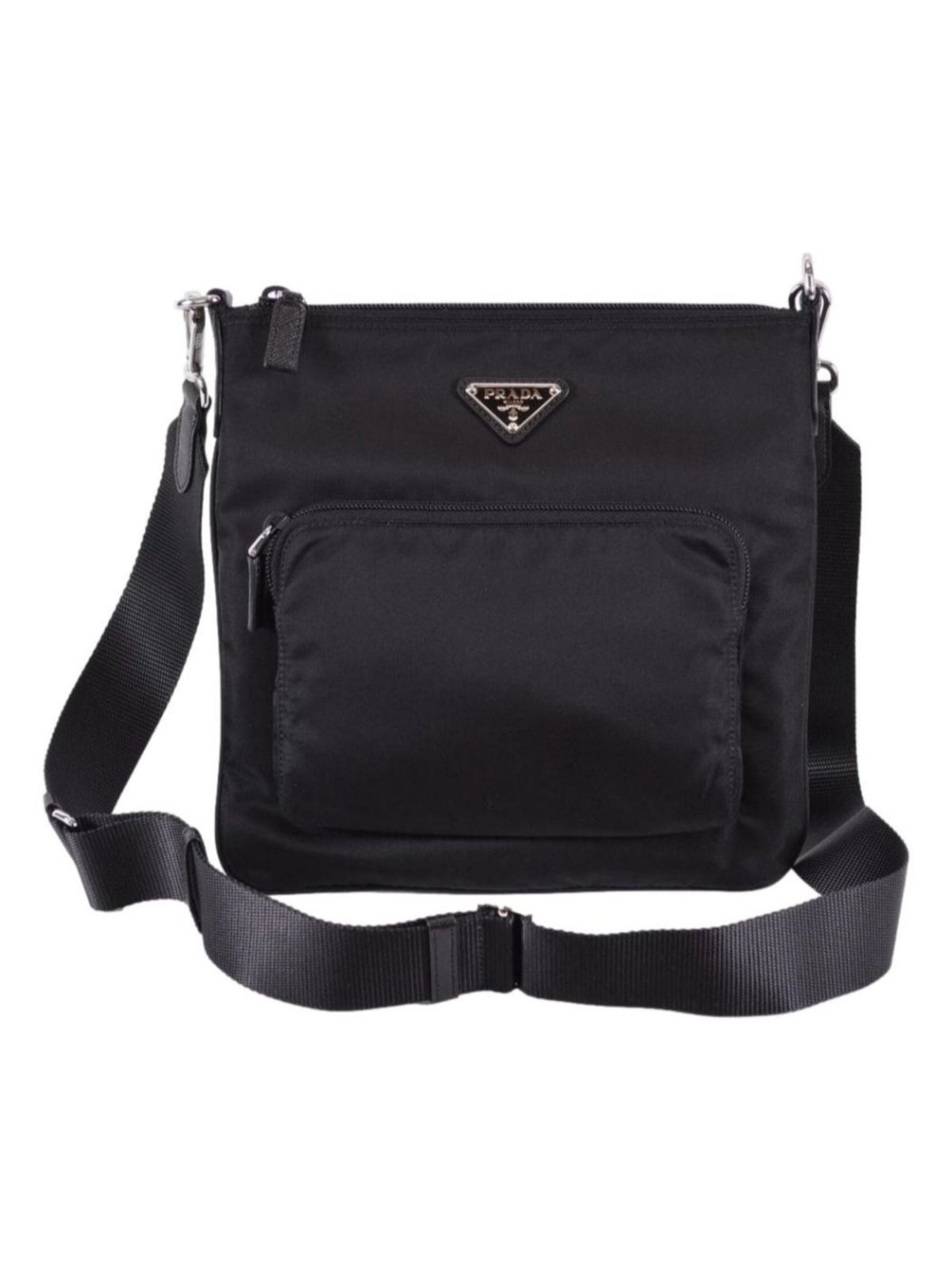 Prada Re-Nylon Tessuto Messenger Crossbody Bag Black