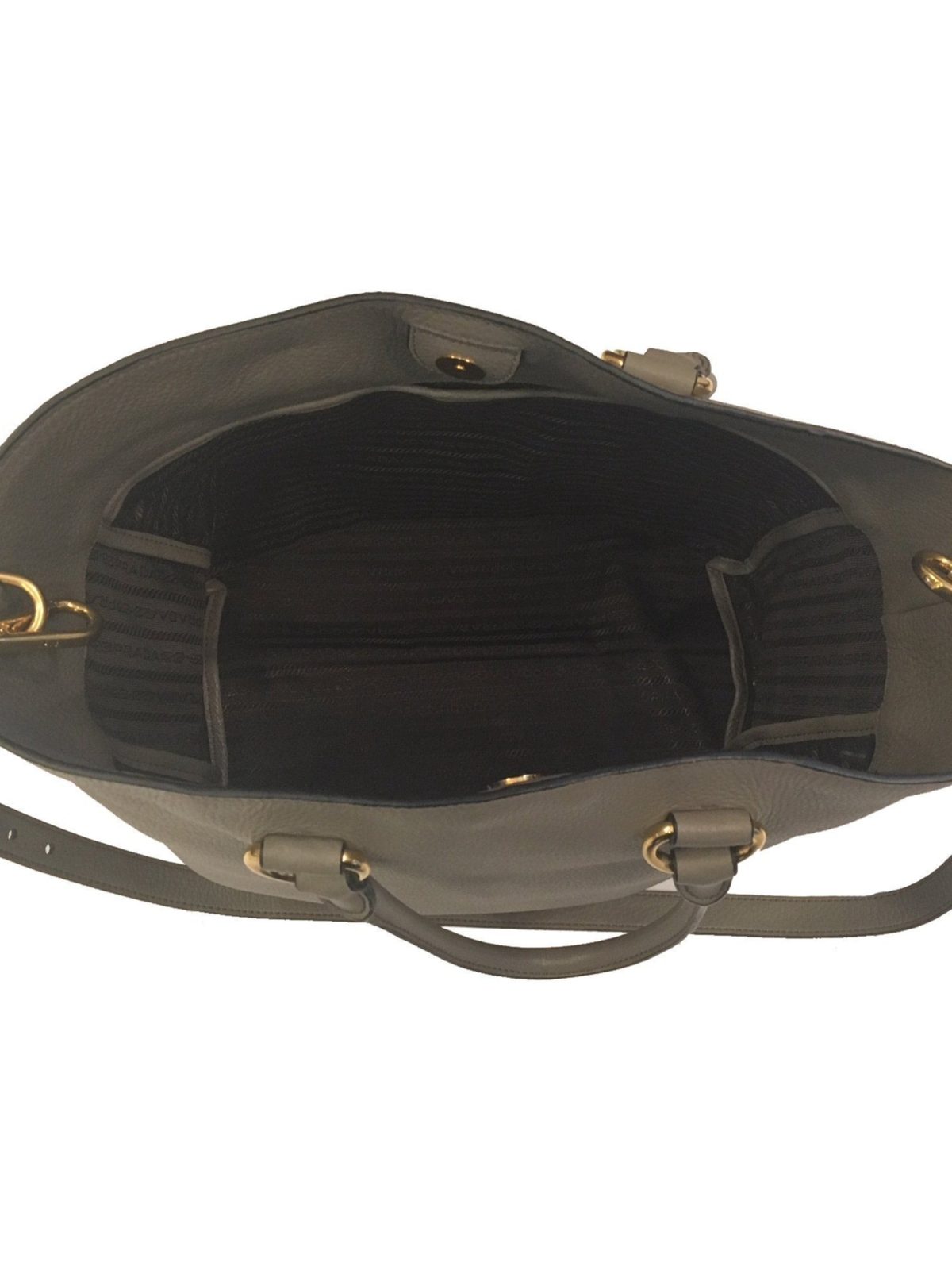 Prada Gray Vitello Phenix Shopping Tote Bag