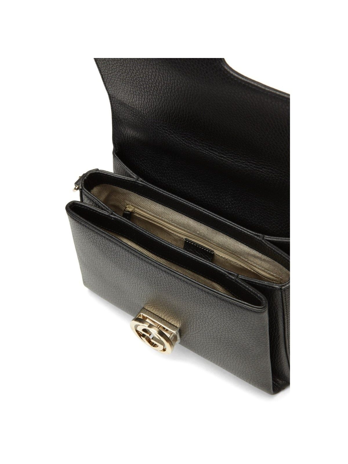 Gucci Interlocking G Black Calf Leather Chain Crossbody Bag
