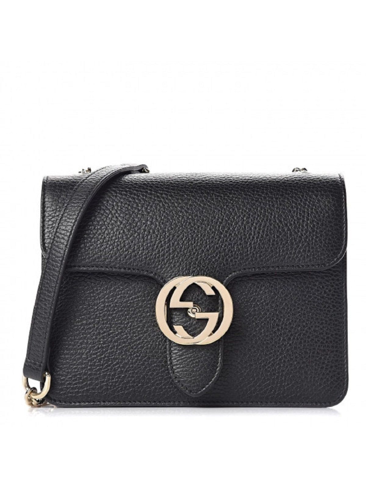 Gucci Icon GG Black Leather Small Crossbody Bag
