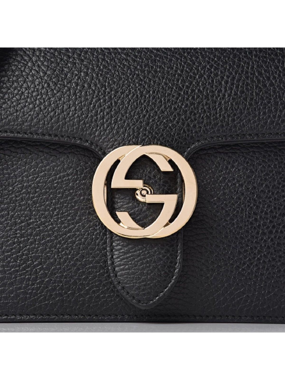 Gucci Icon GG Black Leather Small Crossbody Bag