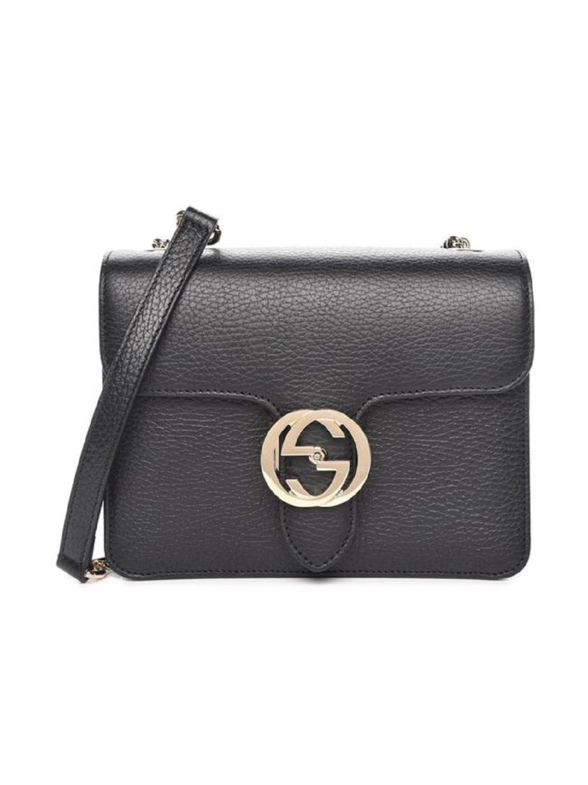 Gucci Icon GG Black Leather Small Crossbody Bag