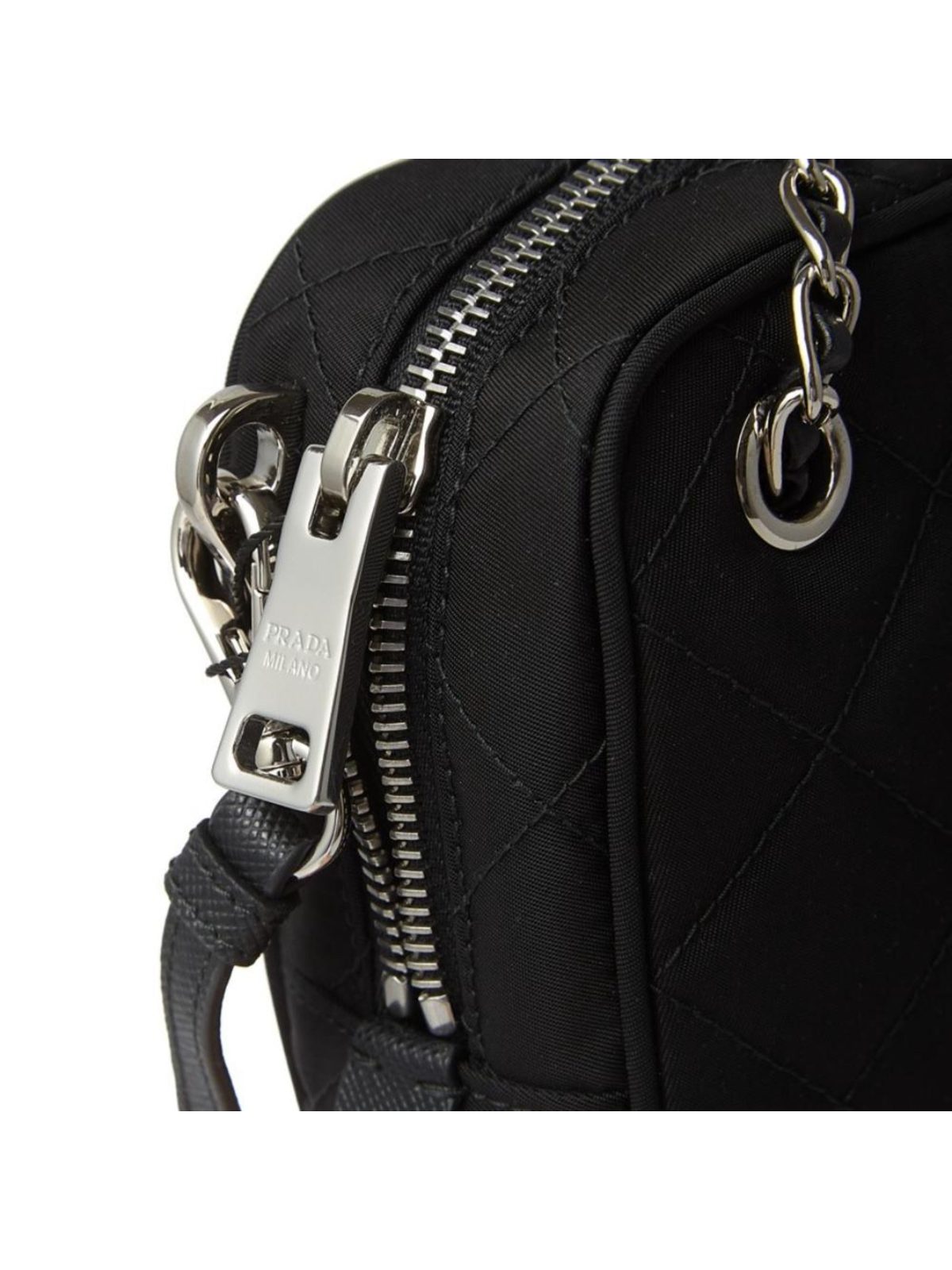 Prada Re-Edition Nylon Quilted Black Triangle Logo Crossbody Bag